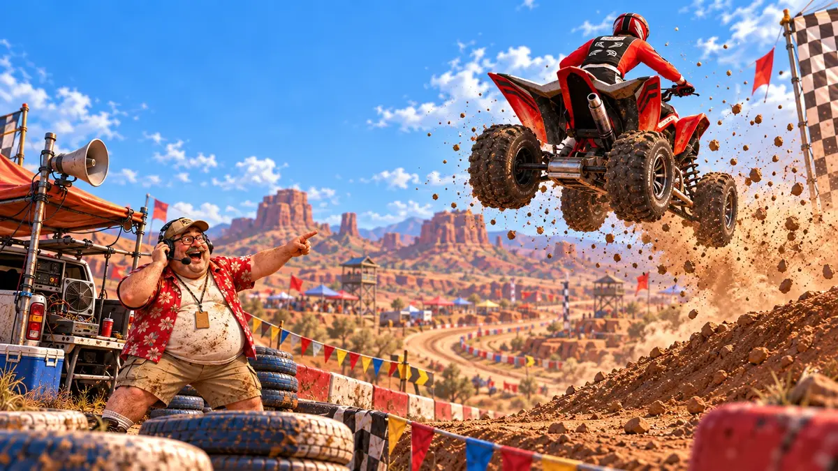 The ATV in the air above Radio Guy