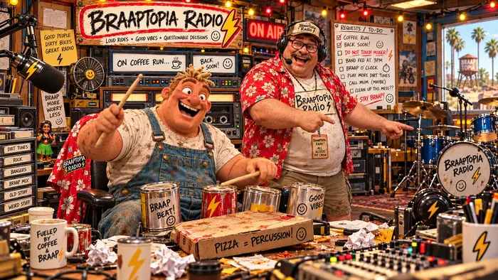 Otis and Radio Guy in the studio