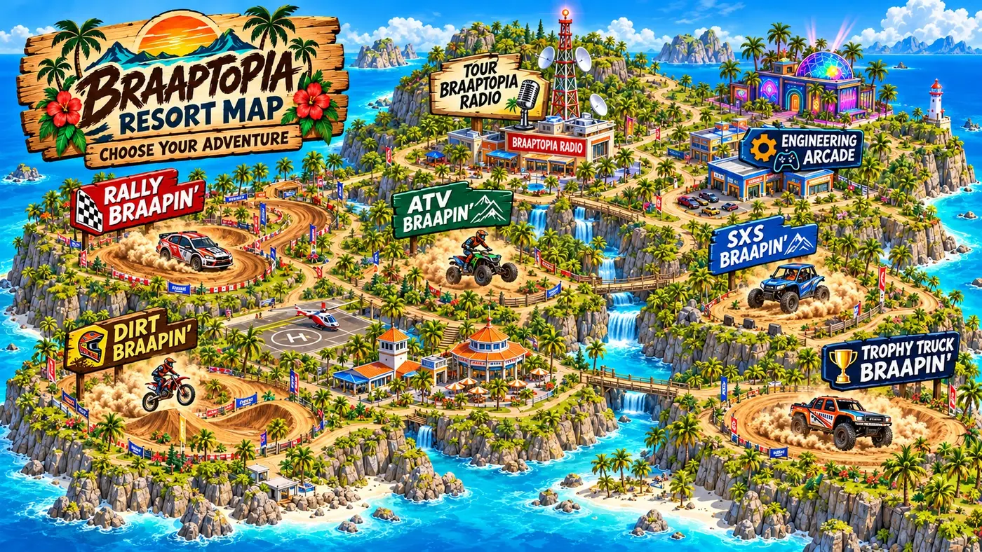 The illustrated Braaptopia Resort map