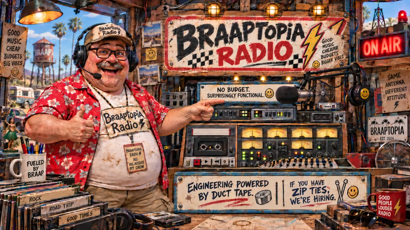 Radio Guy in the Braaptopia Radio studio